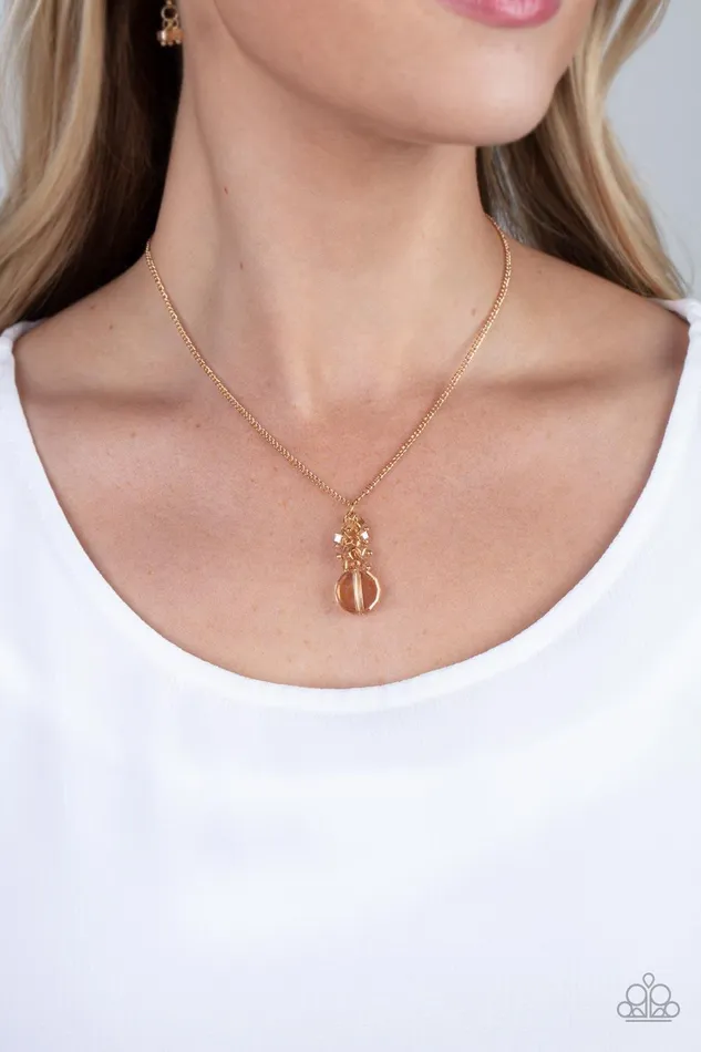 Necklaces Clustered Candescence Gold Necklace Jewelry by Bretta Paparazzi Accessories