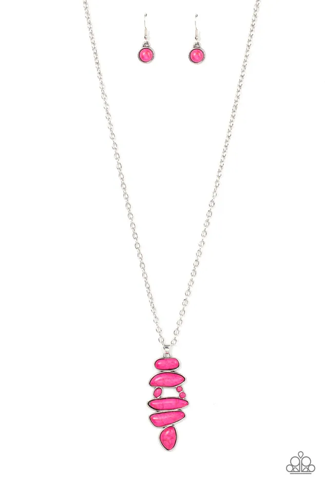 Necklaces Paparazzi Accessories Mojave Mountaineer Pink Necklace Jewelry by Bretta