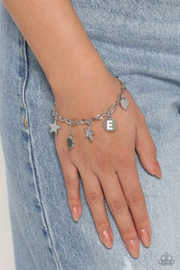 Paparazzi Accessories Bracelets Legacy Letters White E Bracelet Jewelry by Bretta