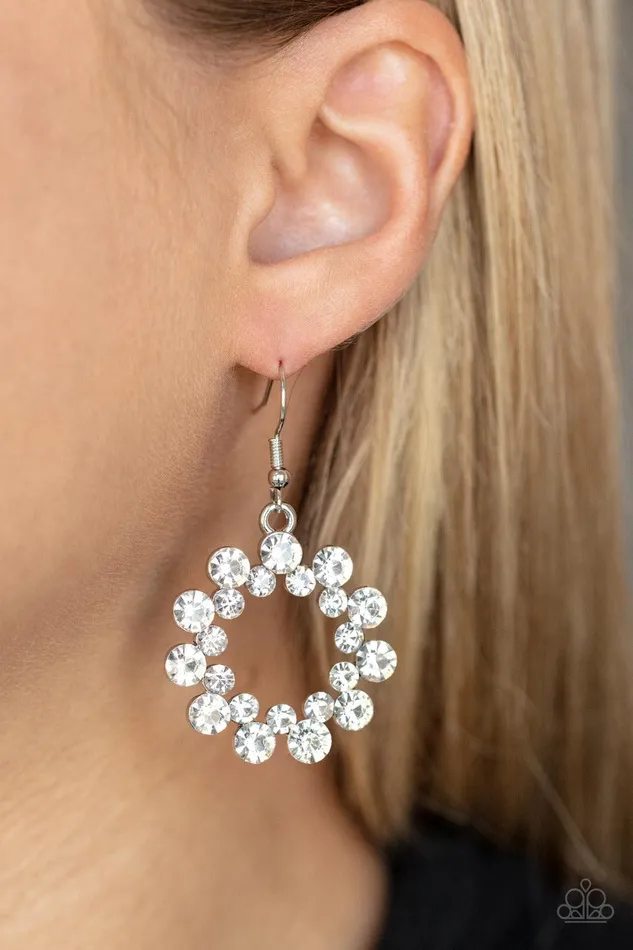 Paparazzi Accessories Champagne Bubbles White Earrings Jewelry by Bretta Earrings