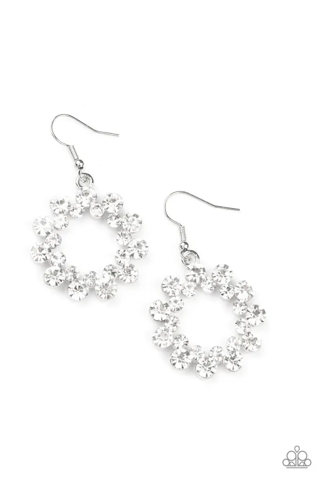 Paparazzi Accessories Champagne Bubbles White Earrings Jewelry by Bretta Earrings