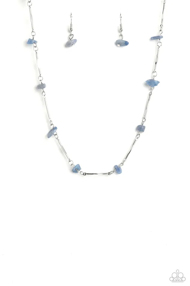 Paparazzi Accessories Chiseled Construction Blue Necklace Jewelry by Bretta Necklaces