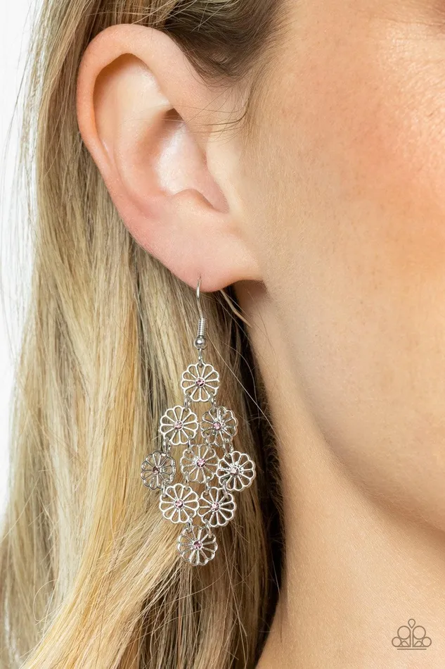 Paparazzi Accessories Earrings Bustling Blooms Purple Earrings Jewelry by Bretta
