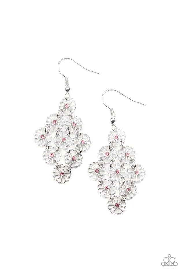Paparazzi Accessories Earrings Bustling Blooms Purple Earrings Jewelry by Bretta