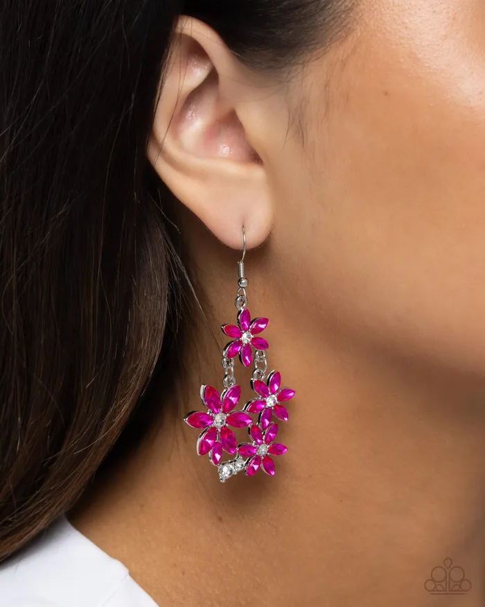 Paparazzi Accessories Earrings Floral Founder Pink Earrings Jewelry by Bretta