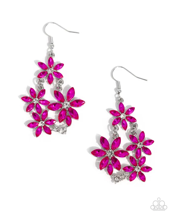 Paparazzi Accessories Earrings Floral Founder Pink Earrings Jewelry by Bretta