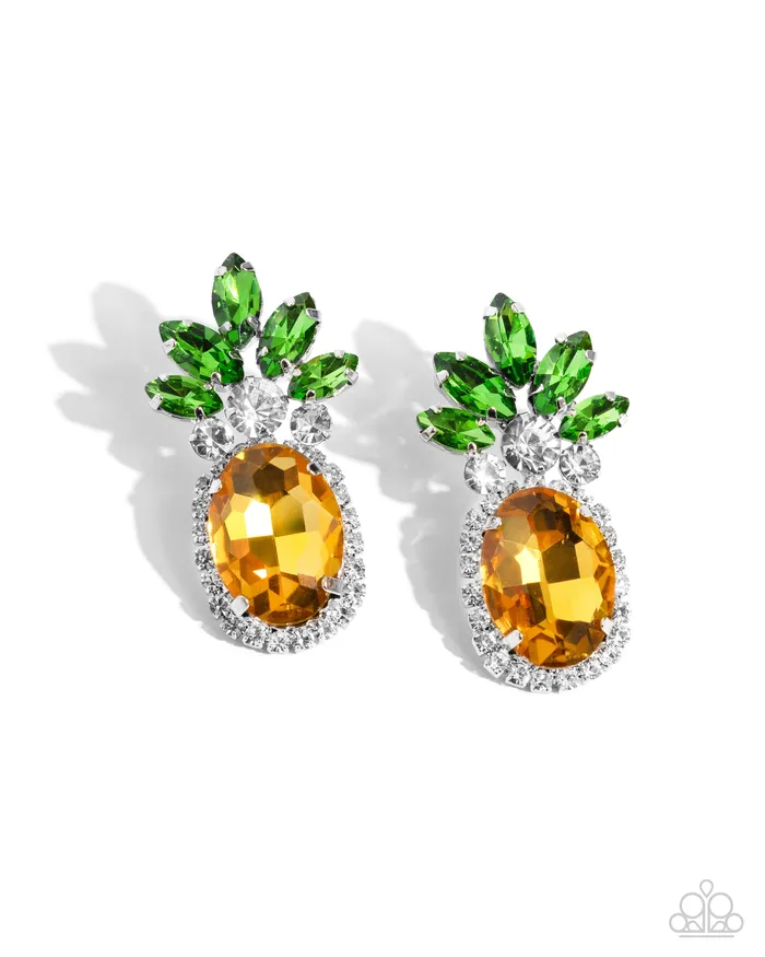 Paparazzi Accessories Earrings Prismatic Pineapple Yellow Earrings Jewelry by Bretta