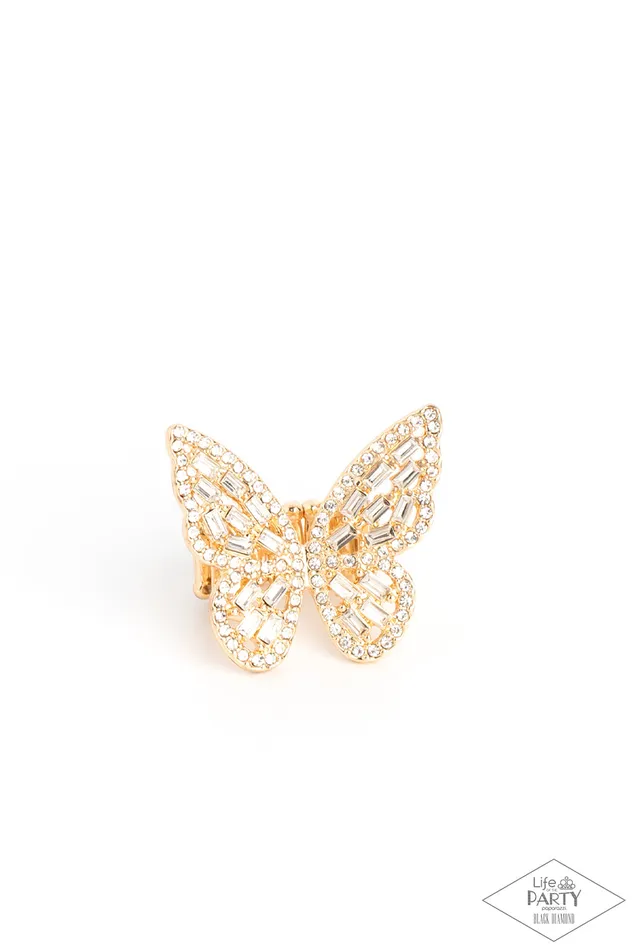 Paparazzi Accessories Flauntable Flutter Gold Butterfly Ring Jewelry by Bretta Rings