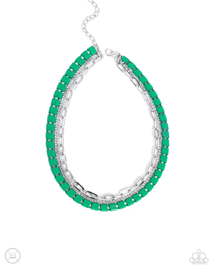 Paparazzi Accessories Necklaces LAYER of the Year Green Necklace Jewelry by Bretta