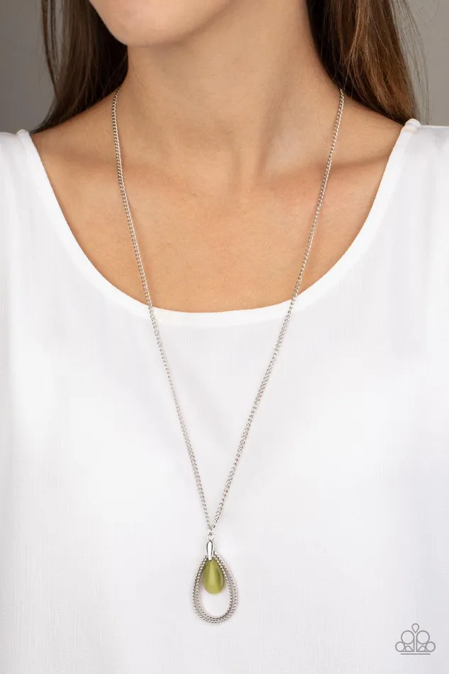Paparazzi Accessories Necklaces Teardrop Tranquility Green Necklace Jewelry by Bretta