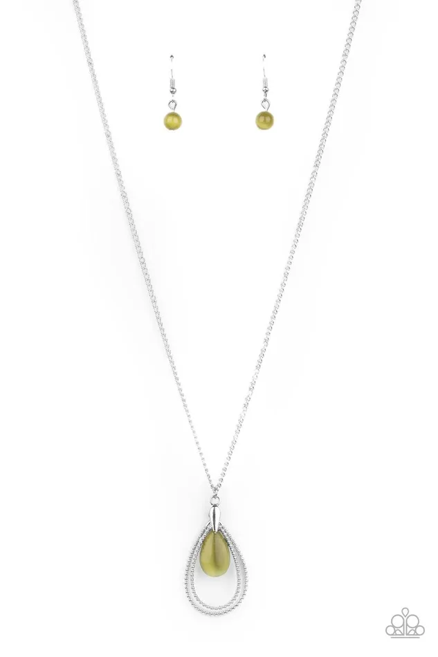 Paparazzi Accessories Necklaces Teardrop Tranquility Green Necklace Jewelry by Bretta