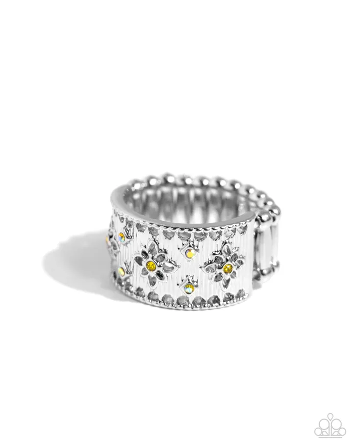 Paparazzi Accessories Rings Whimsical Wallpaper Yellow Ring Jewelry by Bretta