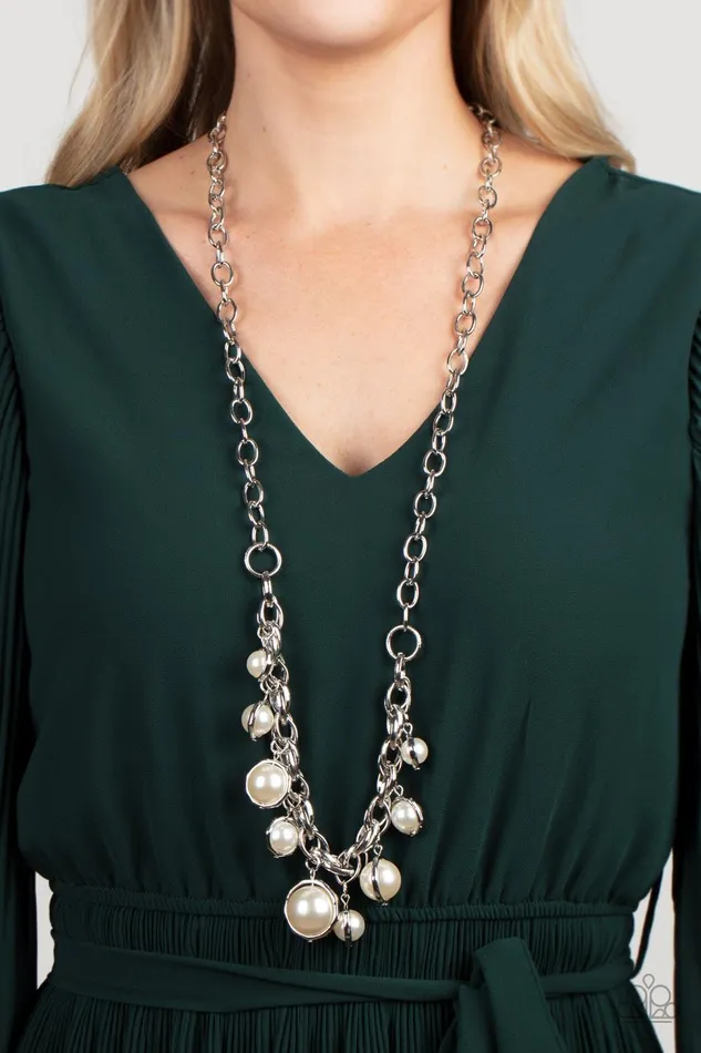 Revolving Refinement White Necklace Jewelry by Bretta Paparazzi Accessories Necklaces