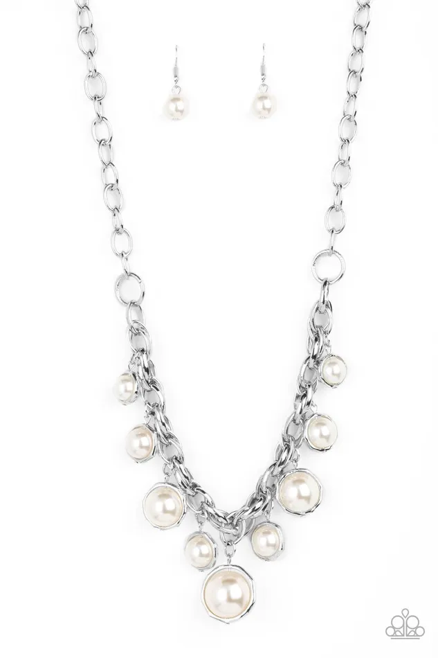 Revolving Refinement White Necklace Jewelry by Bretta Paparazzi Accessories Necklaces