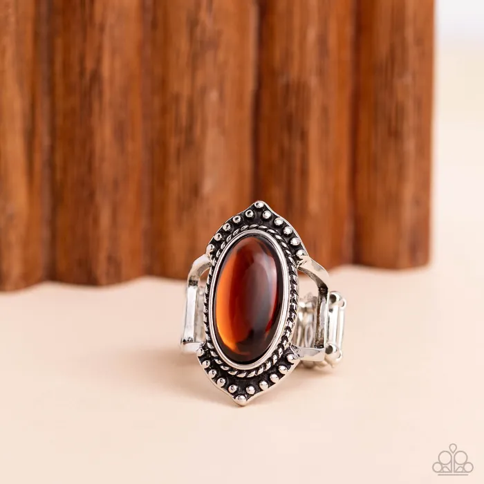 Rings Coquettishly Casablanca Brown Ring Jewelry by Bretta Paparazzi Accessories