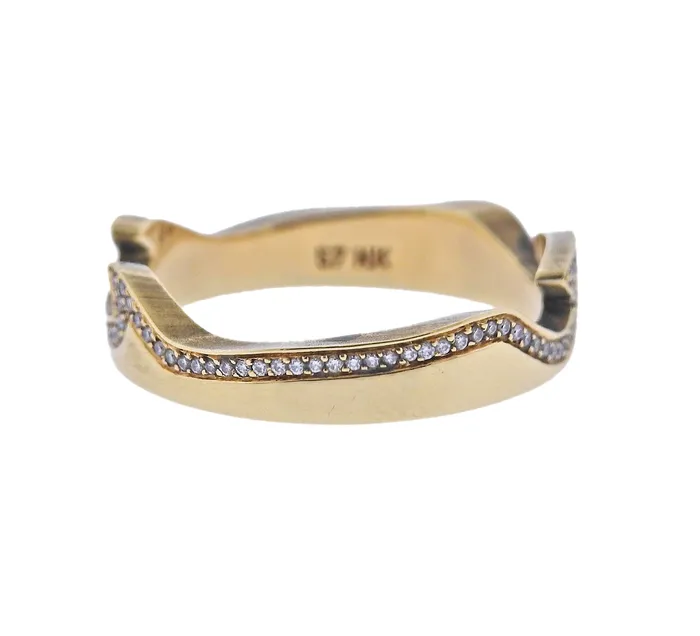 Rings Georg Jensen Georg Jensen Fusion Yellow Gold Diamond End Ring 1371