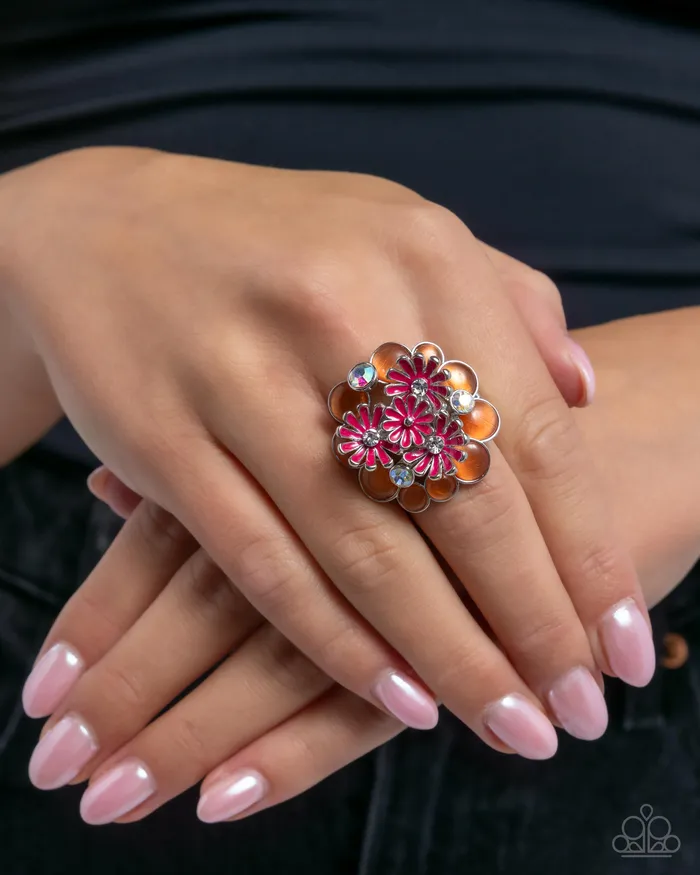 Rings Paparazzi Accessories Boisterous Bouquet Orange Ring Jewelry by Bretta