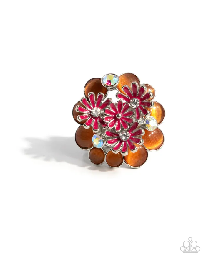 Rings Paparazzi Accessories Boisterous Bouquet Orange Ring Jewelry by Bretta