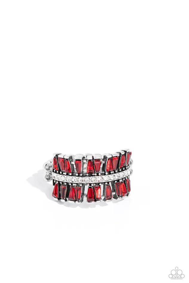 Rings Paparazzi Accessories Staggering Stacks Red Ring Jewelry by Bretta