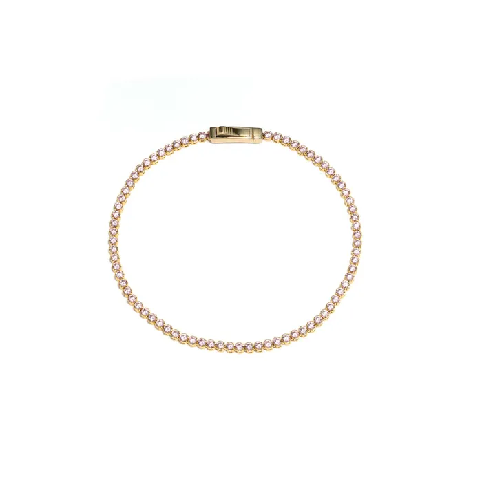Senso Gold BRACELET Senso Gold Yellow Gold Tennis with pink crystals Bracelets