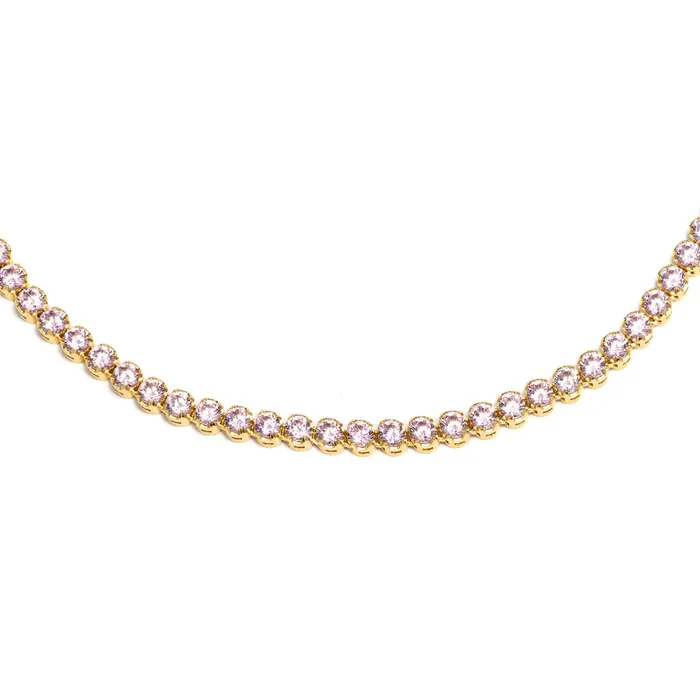 Senso Gold BRACELET Senso Gold Yellow Gold Tennis with pink crystals Bracelets Senso Gold BRACELET Senso Gold Yellow Gold Tennis with pink crystals Bracelets