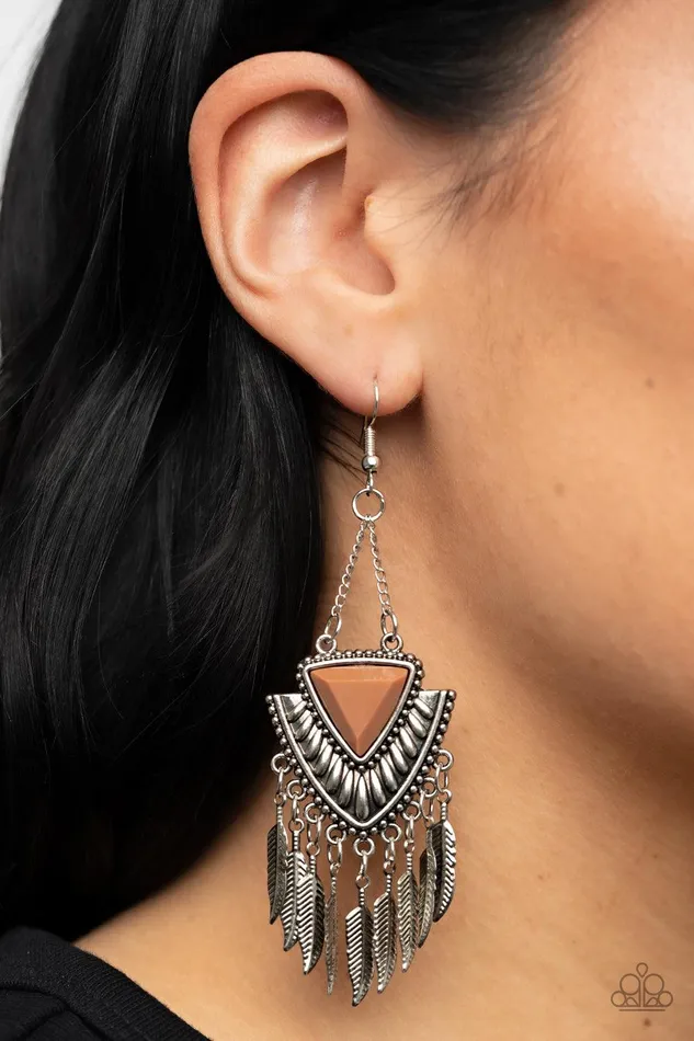Shady Oasis Brown Earrings Jewelry by Bretta Paparazzi Accessories Earrings