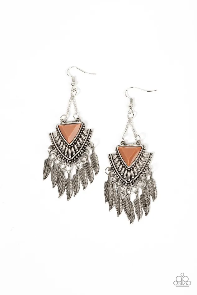 Shady Oasis Brown Earrings Jewelry by Bretta Paparazzi Accessories Earrings