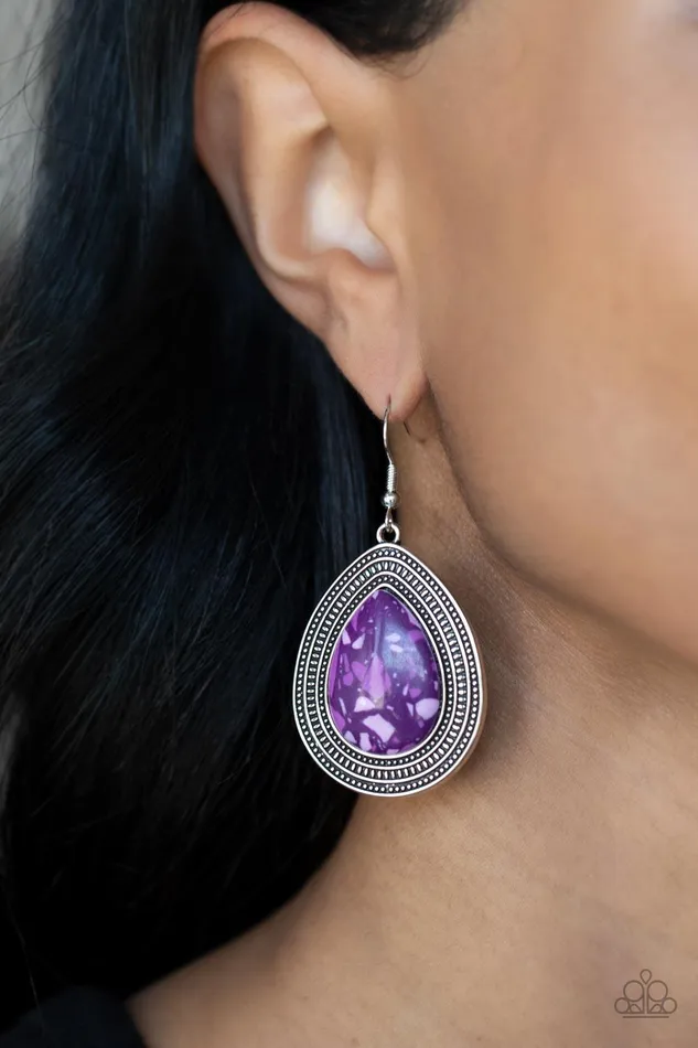 Terrazzo Tundra Purple Earrings Jewelry by Bretta Paparazzi Accessories Earrings