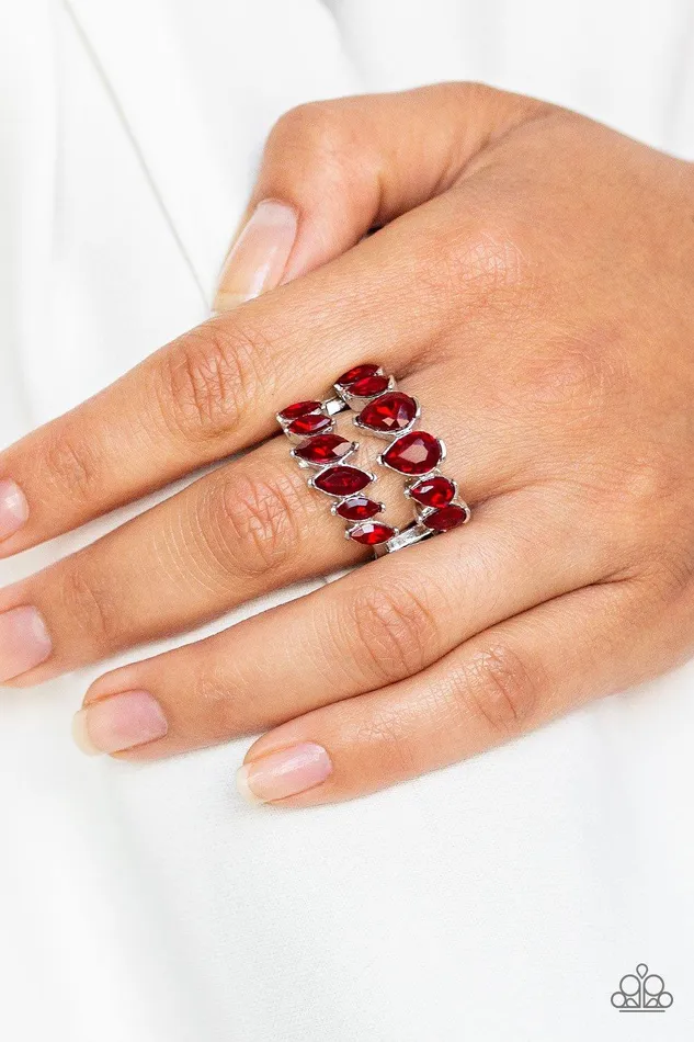 Timeless Tiers Red Ring Jewelry by Bretta Paparazzi Accessories Rings