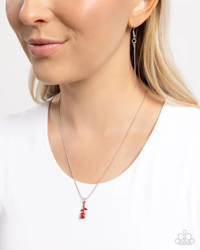 Tippy ROSE Red Necklace Jewelry by Bretta Paparazzi Accessories Necklaces