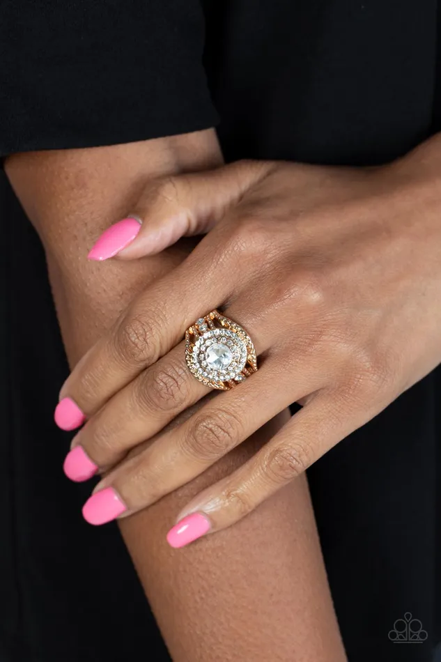 Understated Drama Gold Ring Jewelry by Bretta Paparazzi Accessories Rings