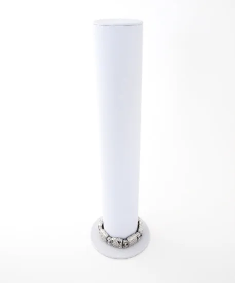11 White Leatherette Single Standing Bracelet Roll JPIDisplay Bracelets