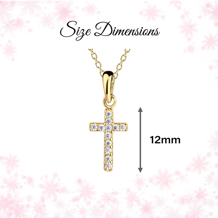 14K GoldPlated Cross CZ Necklace for Godchild Gift for Girls Cherished Moments Necklaces