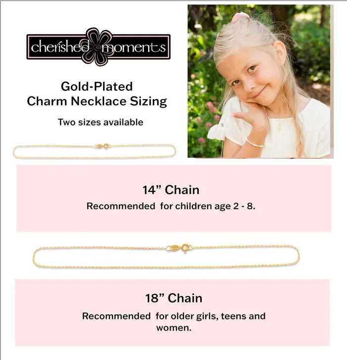14K GoldPlated Cross CZ Necklace for Godchild Gift for Girls Cherished Moments Necklaces