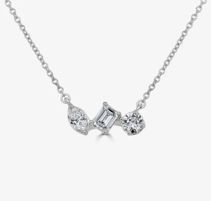 14k White or Yellow Gold Fancy Shape Diamond Necklace Sabrina Designs Co Necklaces