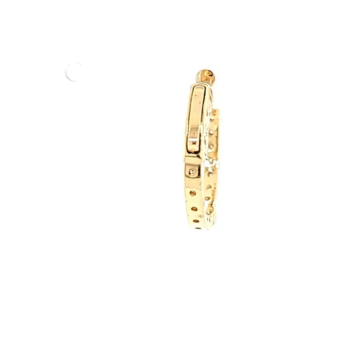 14k Yellow Gold Inside Out Diamond Hoop Earrings I6441 KC Designs Earrings