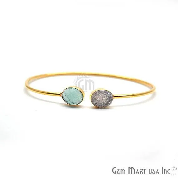 Adjustable Gold Plated Stacking Bangle Bracelet Womens Jewelry GemMartUSA Bracelets