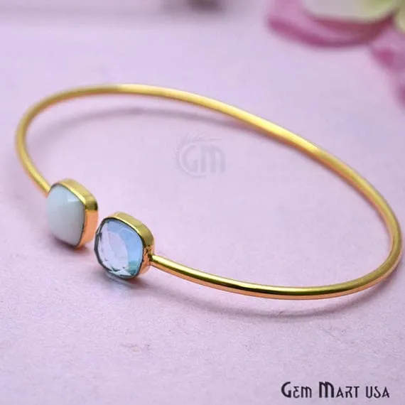 Adjustable Gold Plated Stacking Bangle Bracelet Womens Jewelry GemMartUSA Bracelets Adjustable Gold Plated Stacking Bangle Bracelet Womens Jewelry GemMartUSA Bracelets
