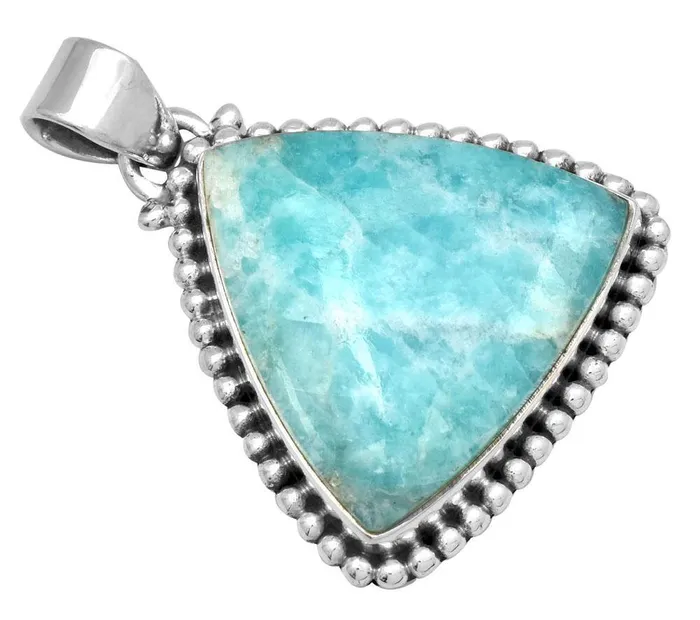 Amazonite 1 34 Long 925 Solid Sterling Silver Pendant With 18 Chain YoTreasure Necklaces