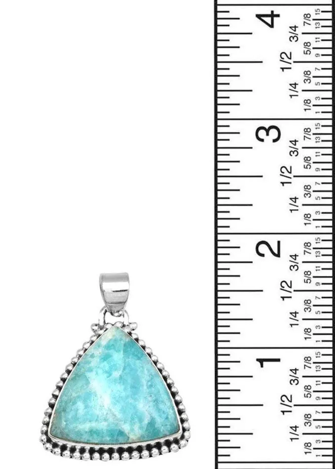 Amazonite 1 34 Long 925 Solid Sterling Silver Pendant With 18 Chain YoTreasure Necklaces