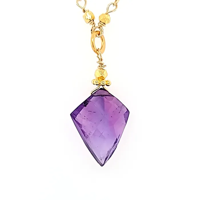 AVF AVF Gold Chain Amethyst Point Necklace SI3712 Necklaces