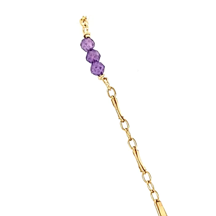 AVF AVF Gold Chain Amethyst Point Necklace SI3712 Necklaces