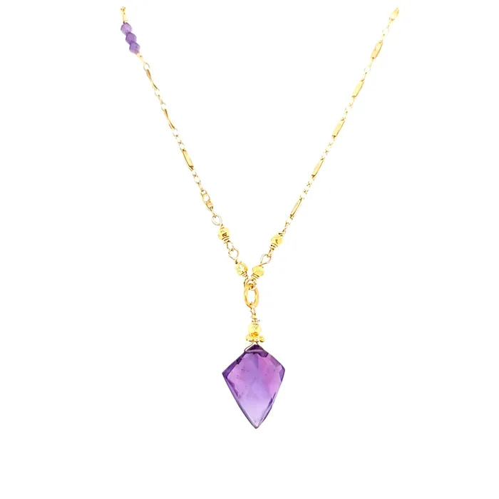 AVF AVF Gold Chain Amethyst Point Necklace SI3712 Necklaces