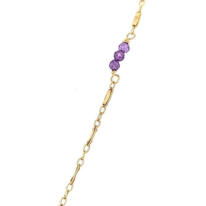 AVF AVF Gold Chain Amethyst Point Necklace SI3712 Necklaces