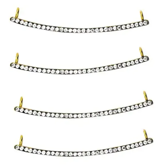 Bar Shape Cubic Zircon Pave Gold Vermeil Charm For Bracelet Pendants GemmartUSA Bracelets Bar Shape Cubic Zircon Pave Gold Vermeil Charm For Bracelet Pendants GemmartUSA Bracelets