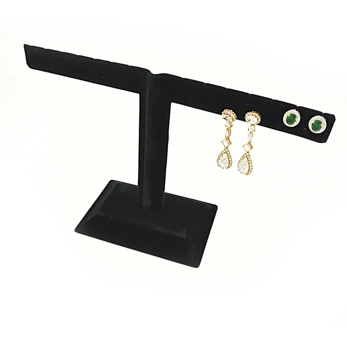 Black Velvet Earring TBar for Jewelry Display 6 Earrings JPIDisplay Earrings