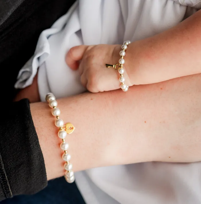 Bracelets Cherished Moments 14K GoldPlated Mom and Me Bracelet Set for Babies Toddlers Girls