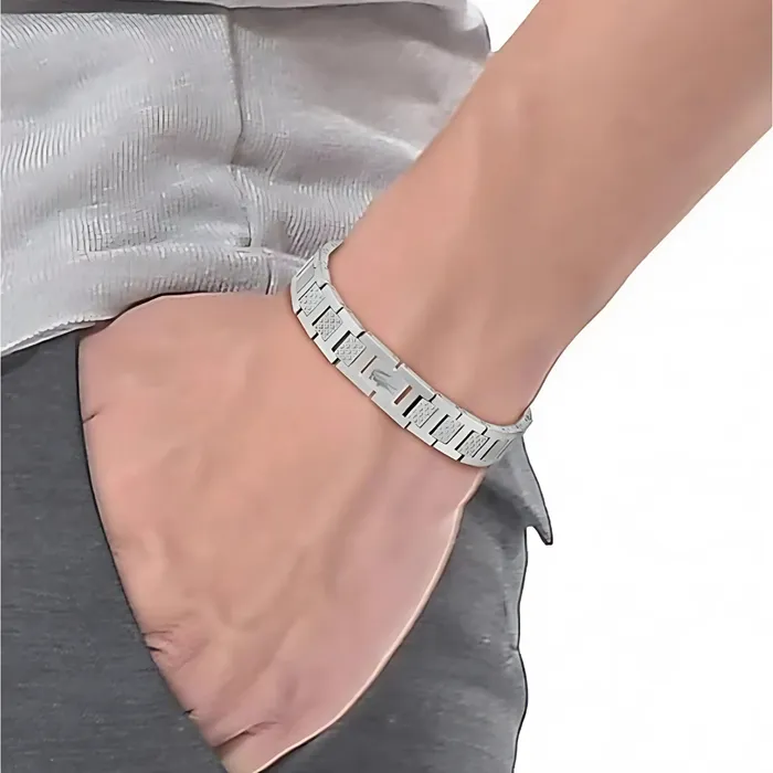 Bracelets Customized Jewel Geometric Link Bracelet With Textured Panels