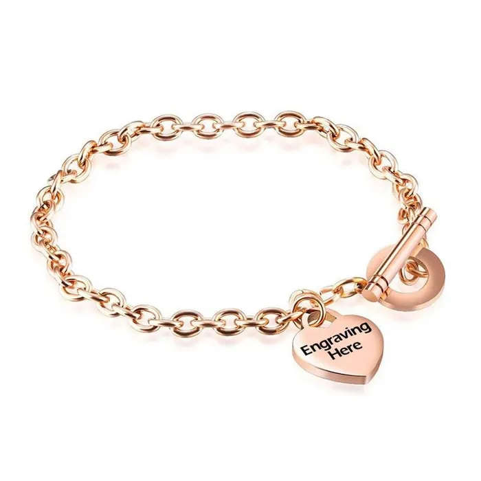 Bracelets Personalized Jewel Personalized Women Stainless Steel Bracelet Heart Shape Party Jewelry For Women Bangles Best Gift For Friend