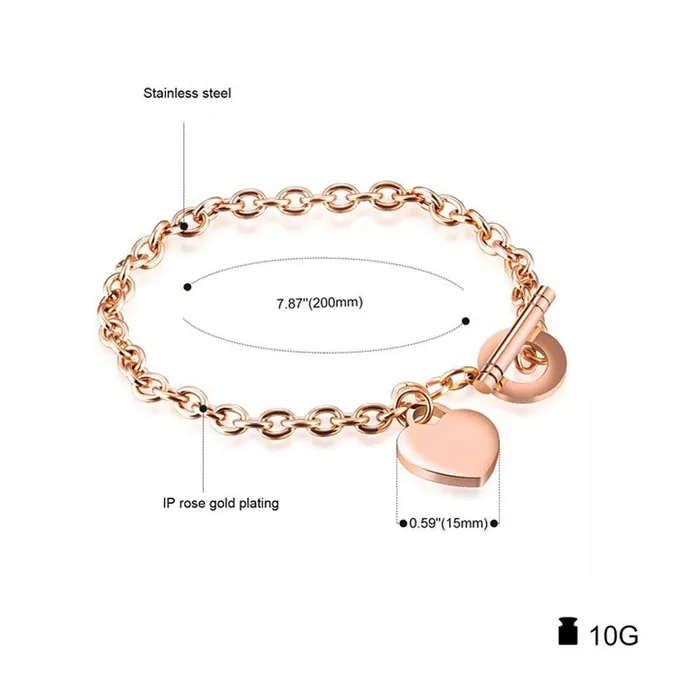 Bracelets Personalized Jewel Personalized Women Stainless Steel Bracelet Heart Shape Party Jewelry For Women Bangles Best Gift For Friend